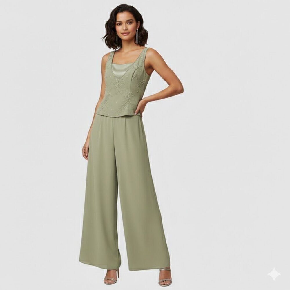 Sage Two Piece Set with Palazzo Pants